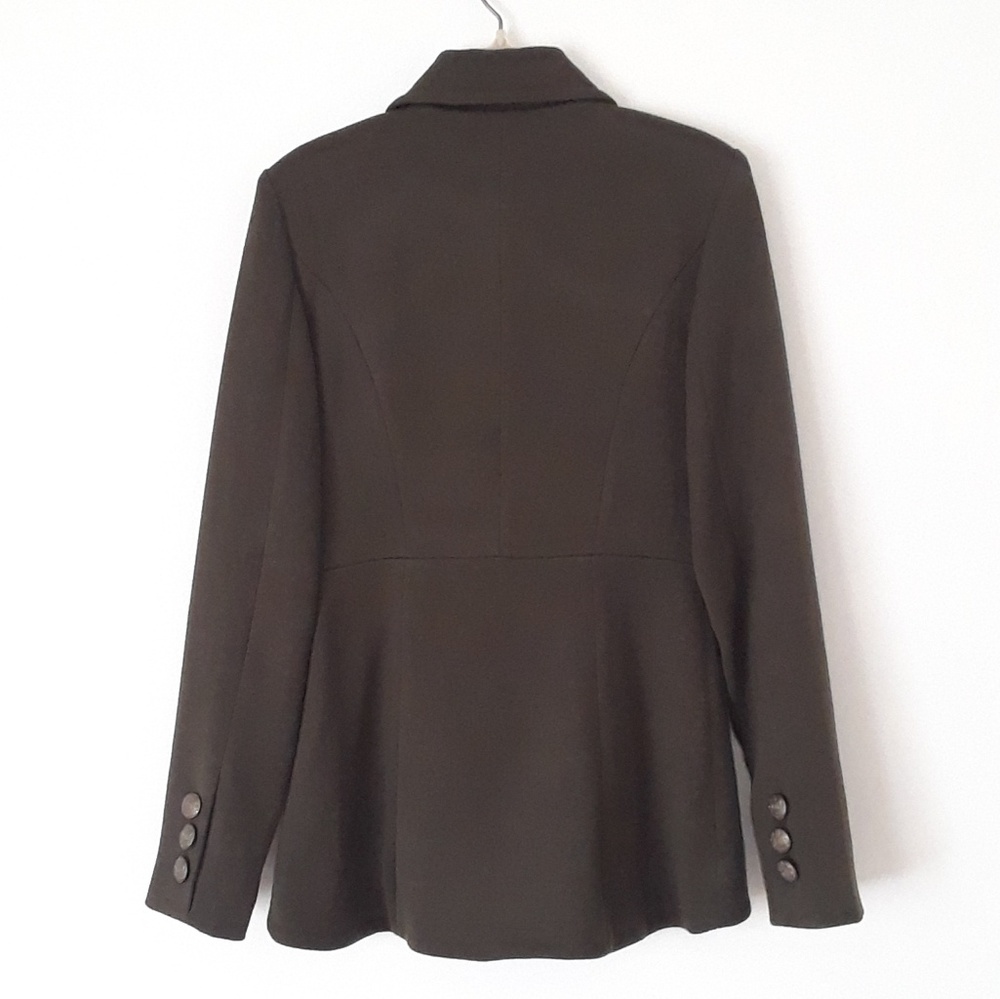 5-Button Contemporary Army Green Coat - Picture 3 of 8